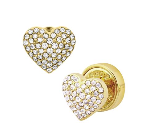 michael kors heart earrings|michael kors pave stud earrings.